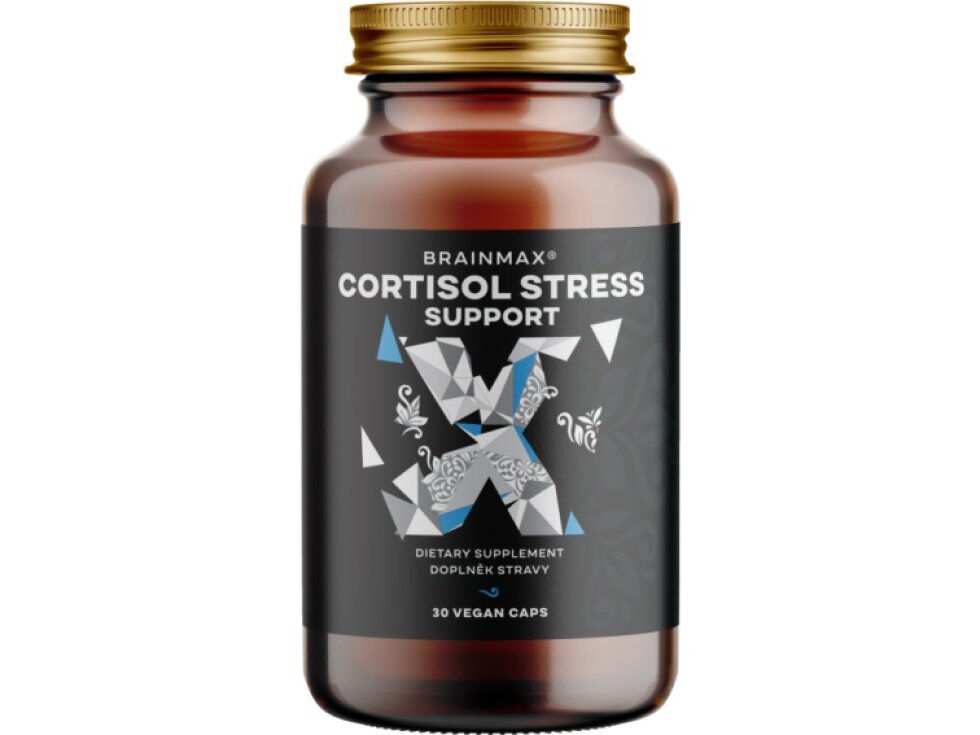 BrainMax Cortisol Stress Support komplex pro podporu duševního zdraví 30 rostlinných kapslí