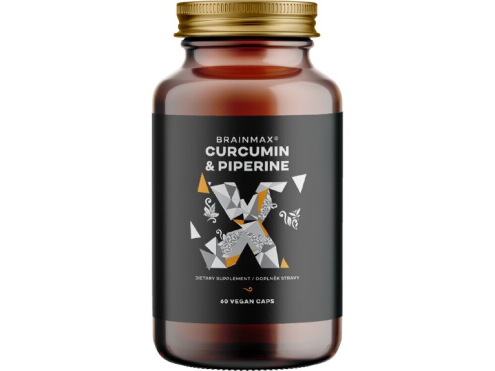 BrainMax Curcumin & Piperine 60 rostlinných kapslí
