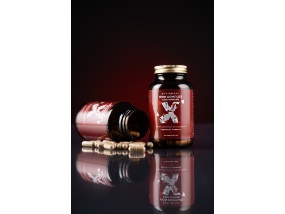 BrainMax Iron Complex železo bisglycinát 25 mg 100 rostlinných kapslí