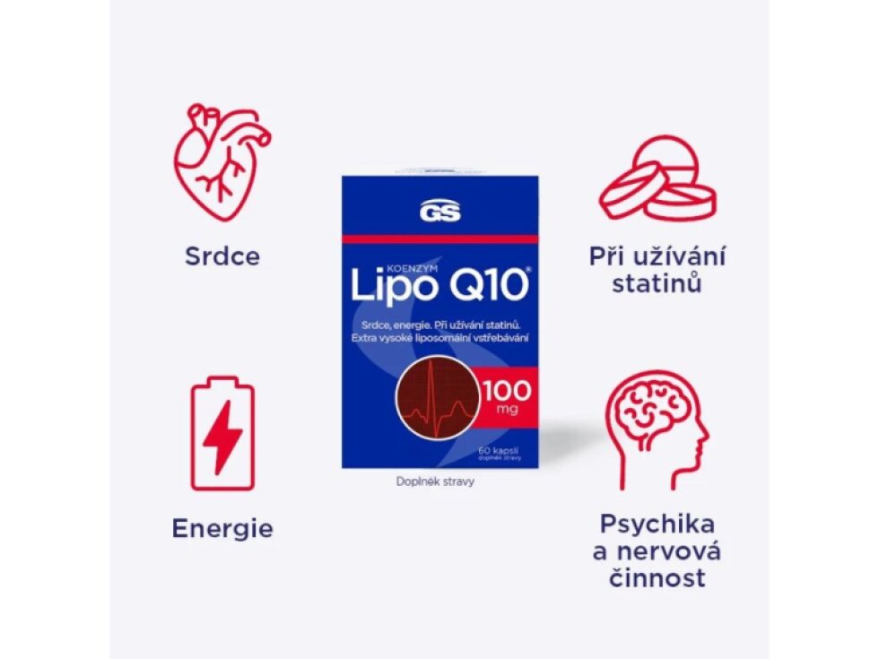 GS Koenzym Lipo Q10 100mg XXL 60+20 kapslí