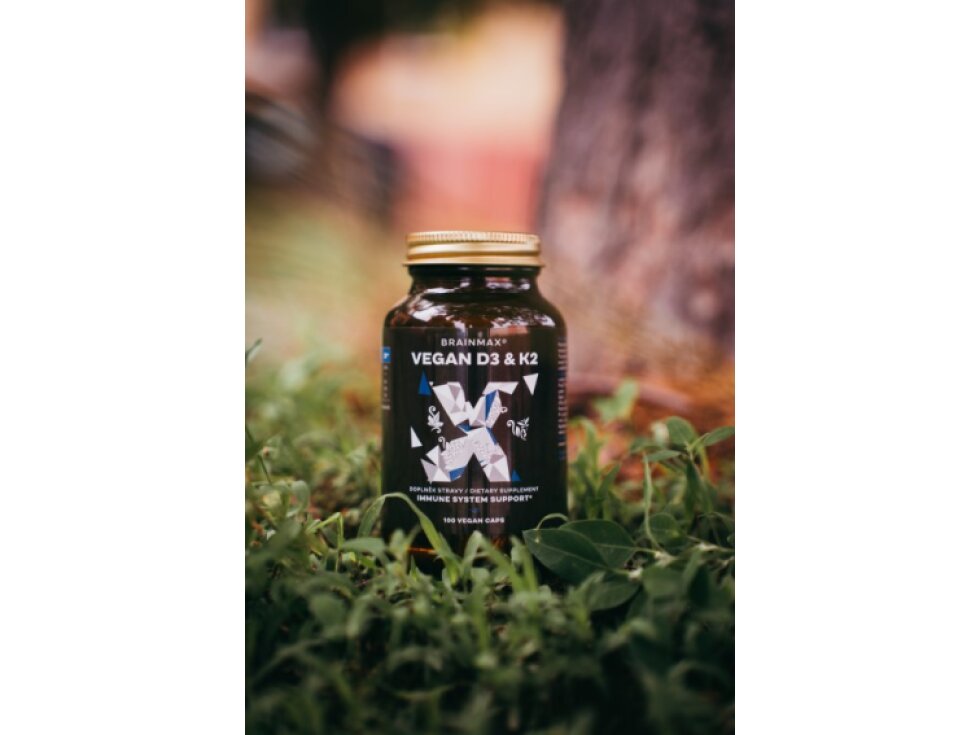 BrainMax Vegan Vitamin D3 & K2 4000 IU / K2 jako MK7 all – trans K2VITAL®DELTA 150 mcg 100 rostlinných kapslí