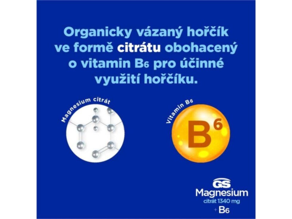 GS Magnesium citrát 1340 mg+B6 XXL 365 tbl.