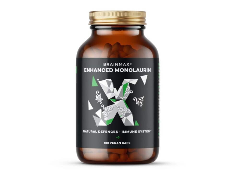 BrainMax Enhanced Monolaurin, 100 rostlinných kapslí