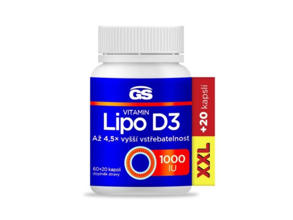 GS Vitamin Lipo D3 1000 IU XXL 60+20 kapslí