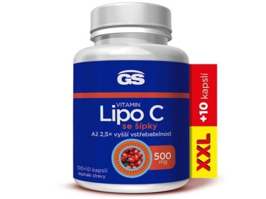 GS Vitamin Lipo C 500 mg se šípky XXL 100+10 kapslí