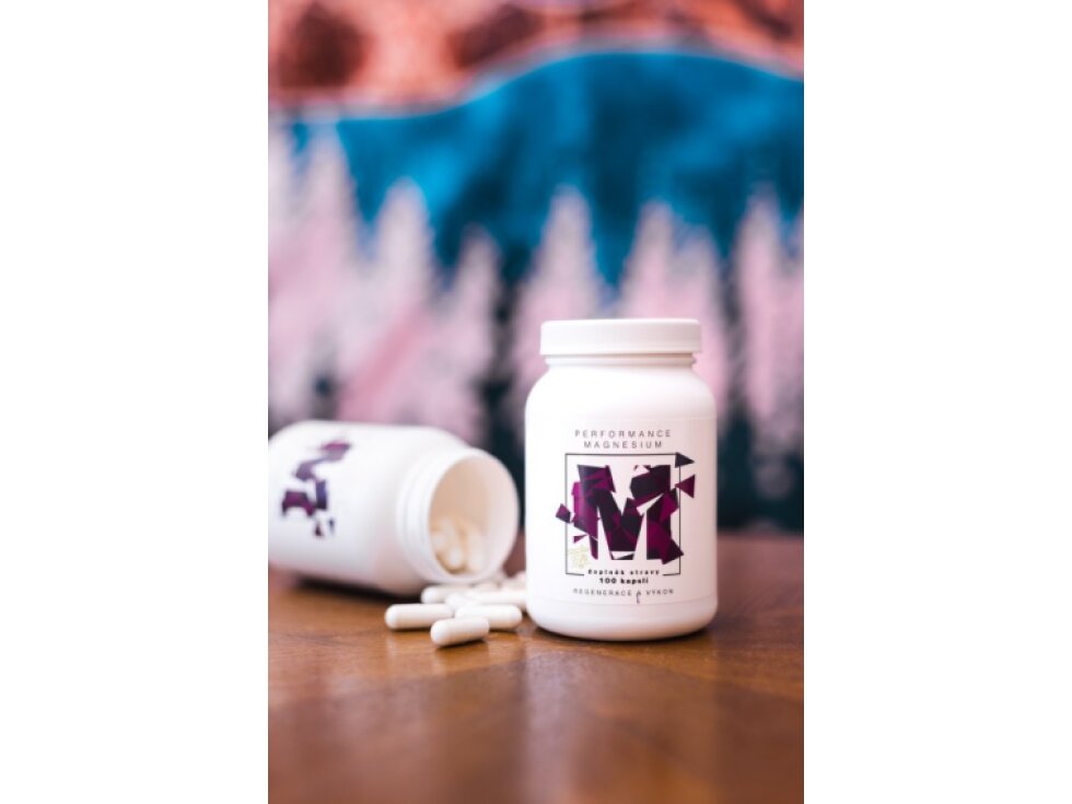 Performance Magnesium®, 1000 mg, Hořčík 200 mg + Vitamín B6 P5P, 100 vegan kapslí