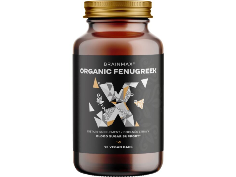 BrainMax Organic Fenugreek 700 mg BIO Pískavice řecké seno 90 rostlinných kapslí