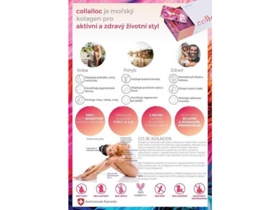 Collalloc - 100% bioaktivní mořský kolagen 297 g (3x 30 sáčků)