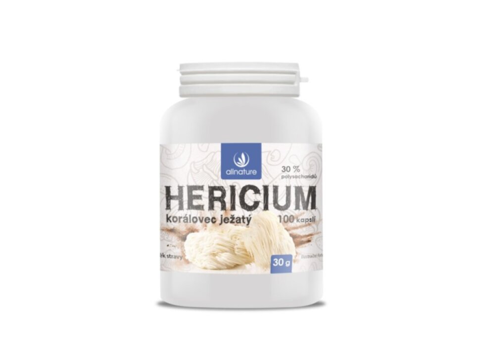 Allnature Hericium Korálovec ježatý kapsle 100 kapslí