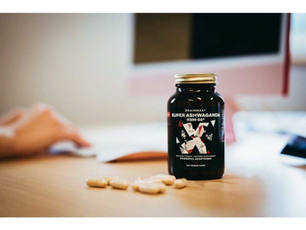 BrainMax Super Ashwagandha® extrakt KSM – 66® Ašvaganda extrakt 100 kapslí