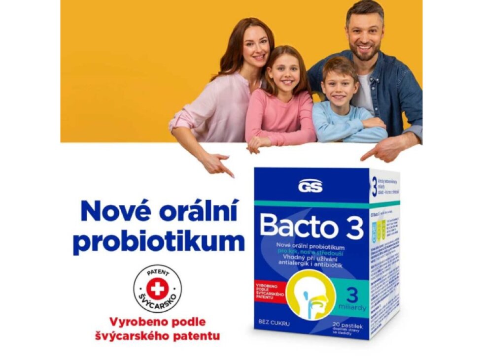 GS Bacto 3 Orální probiotika 20 pastilek