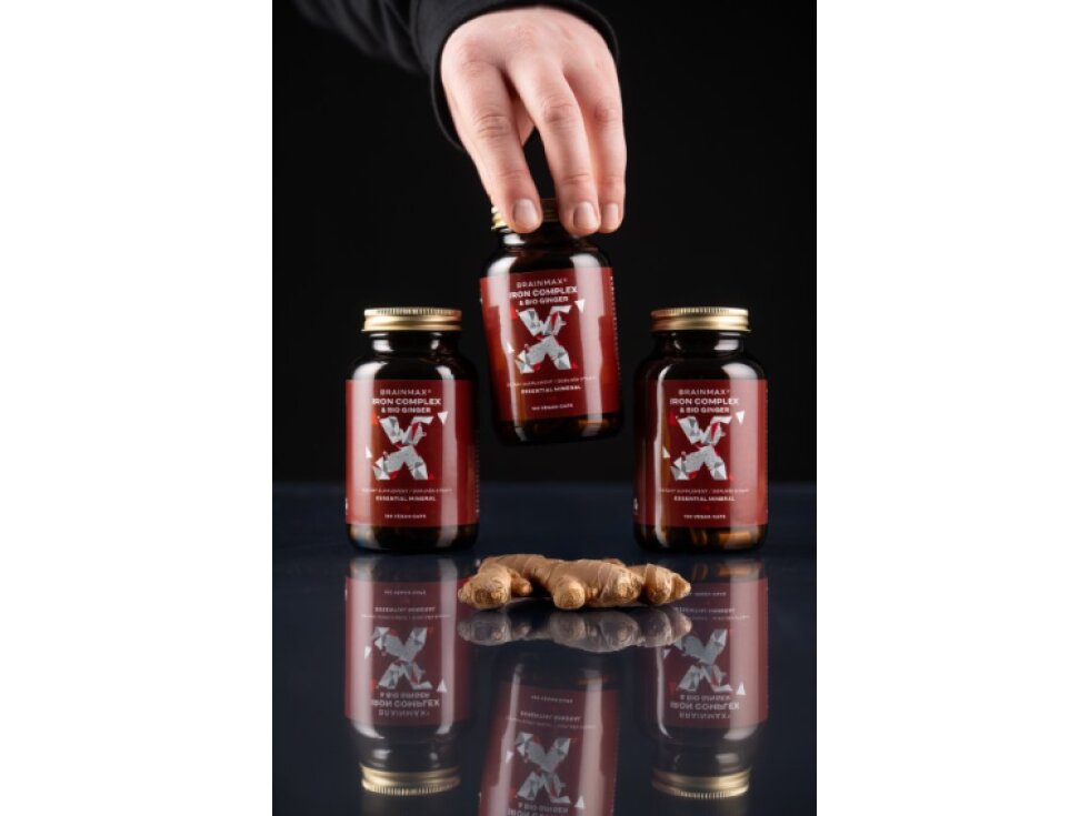 BrainMax Iron Complex železo bisglycinát 25 mg 100 rostlinných kapslí