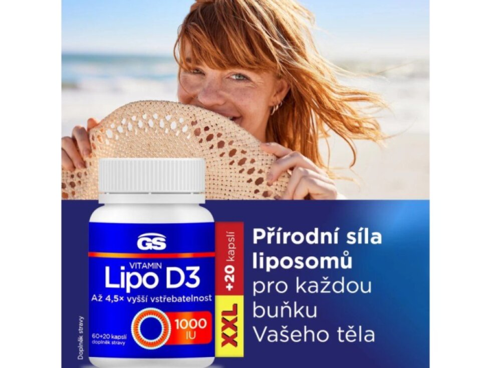 GS Vitamin Lipo D3 1000 IU XXL 60+20 kapslí