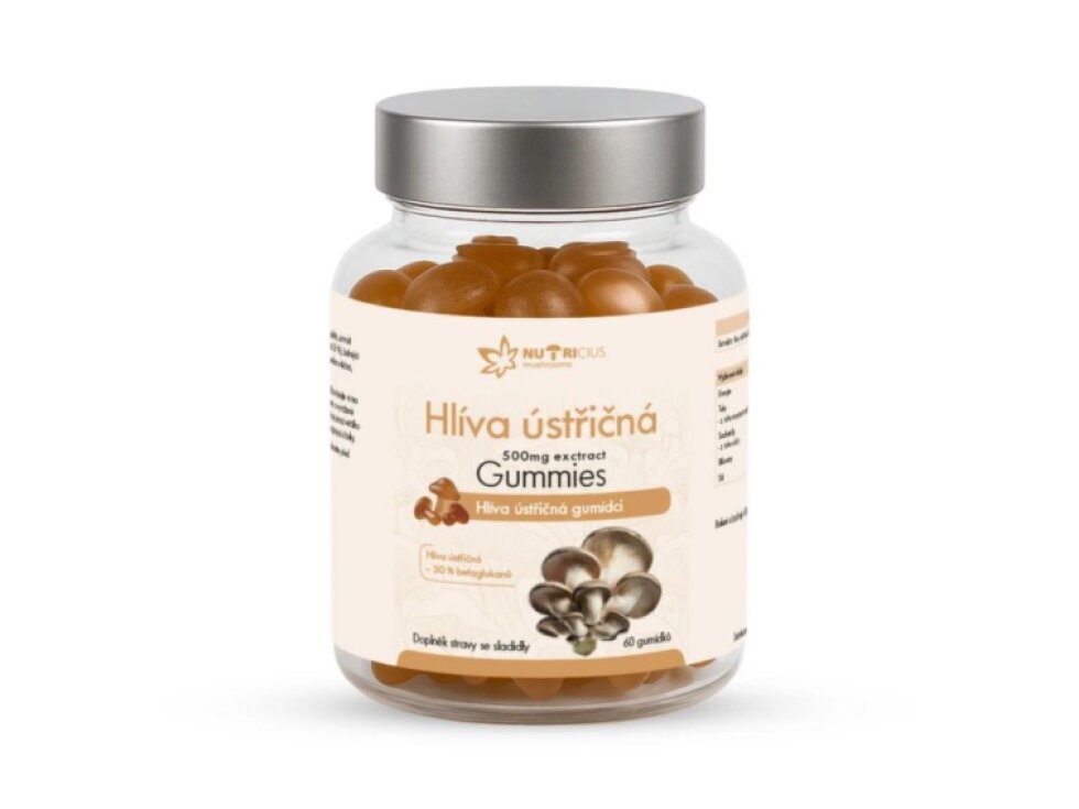 Nutricius Hlíva ústřičná gummies 500 mg 60 ks