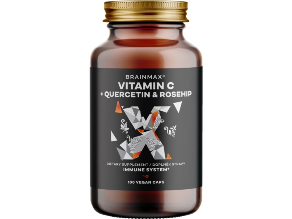 BrainMax Vitamin C & Quercetin Rose Hip 100 rostlinných kapslí