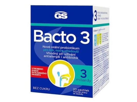 GS Bacto 3 Orální probiotika 20 pastilek