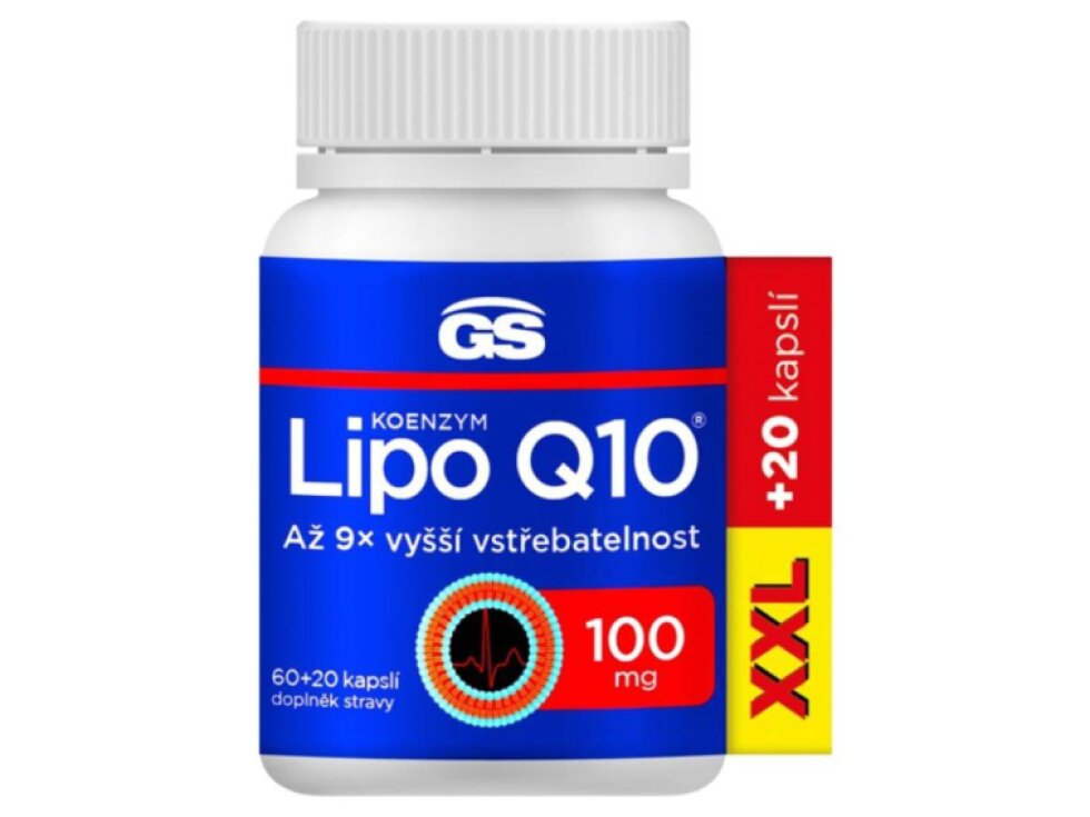 GS Koenzym Lipo Q10 100mg XXL 60+20 kapslí