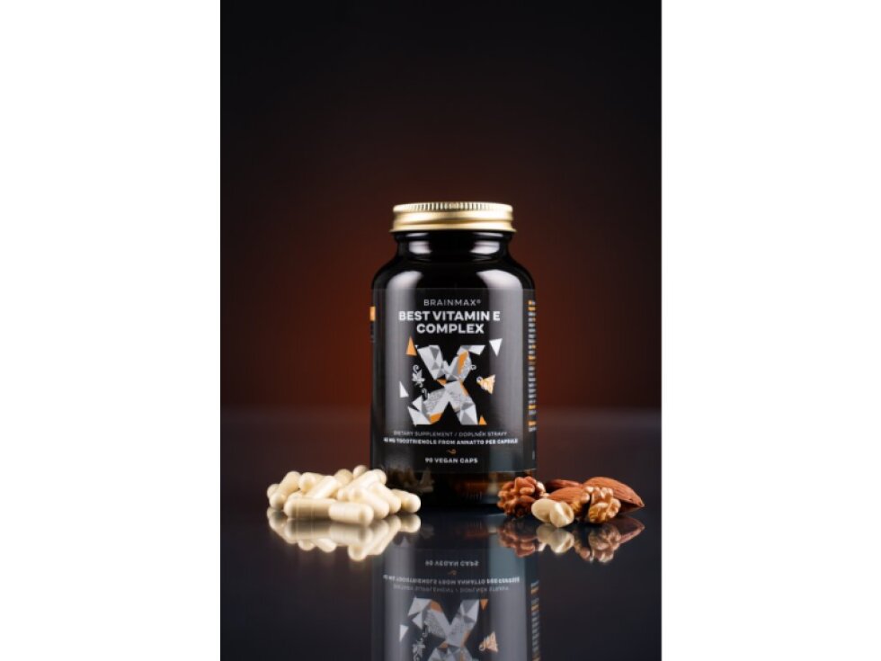 BrainMax Best Vitamin E Complex Tokotrienoly v přírodní formě 90 rostlinných kapslí