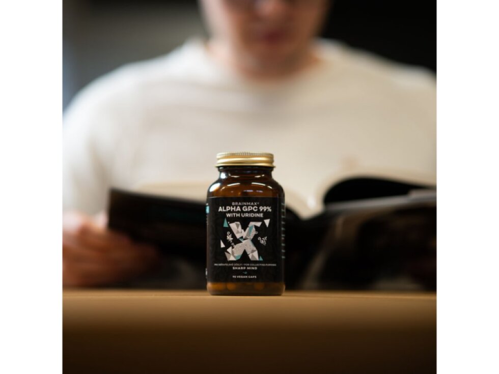 BrainMax Alpha GPC 99% & Uridine 90 rostlinných kapslí