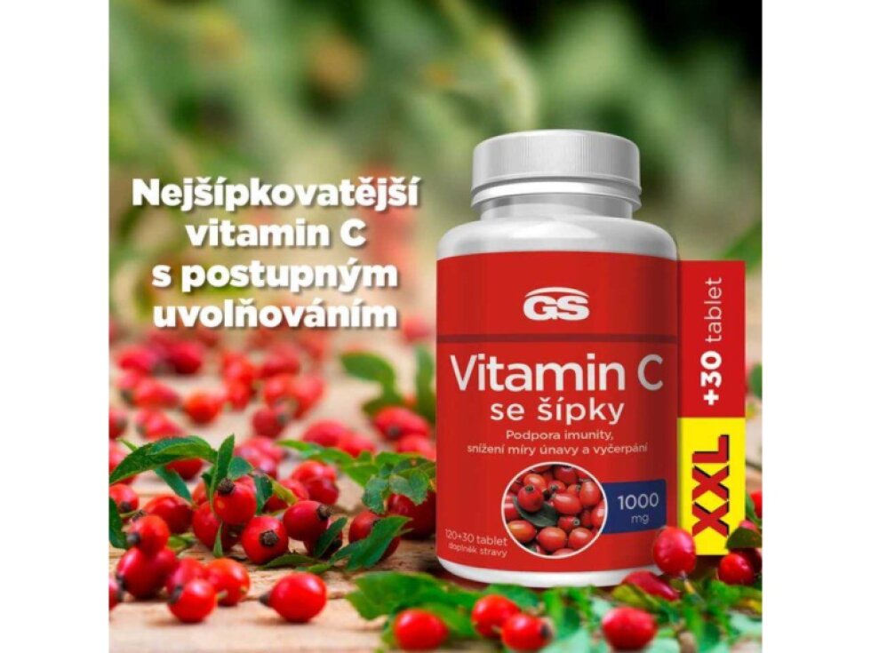 GS Vitamin C1000 se šípky XXL 120+30 tbl.