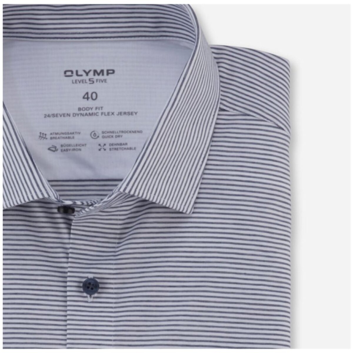 Pánska pásikavá džerzejová košeľa OLYMP body fit