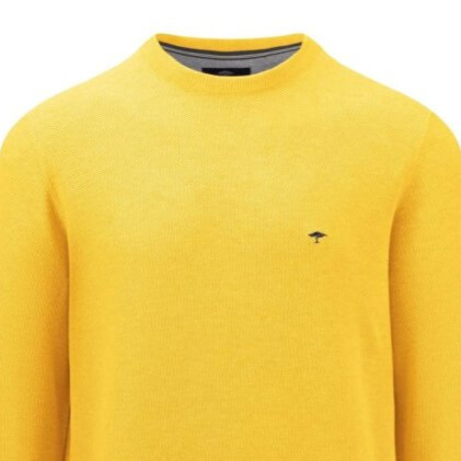 Pánsky žltýý bavlnený pulóver so štruktúrou FYNCH-HATTON