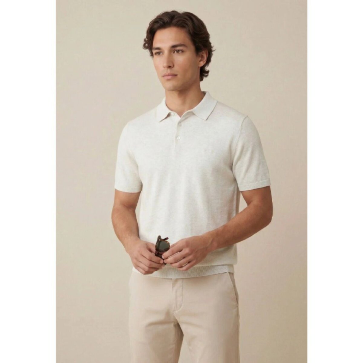 Pánska smotanová Air Cotton polokošeľa FYNCH-HATTON