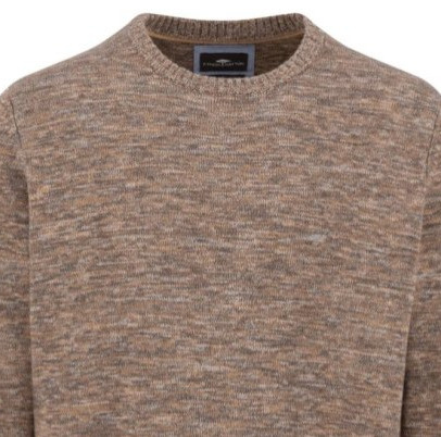Pánsky hnedý melírovaný bavlnený pulóver FYNCH-HATTON