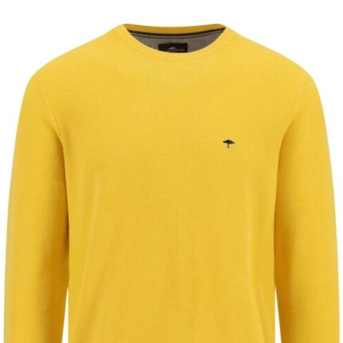 Pánsky žltý bavlnený pulóver so štruktúrou FYNCH-HATTON