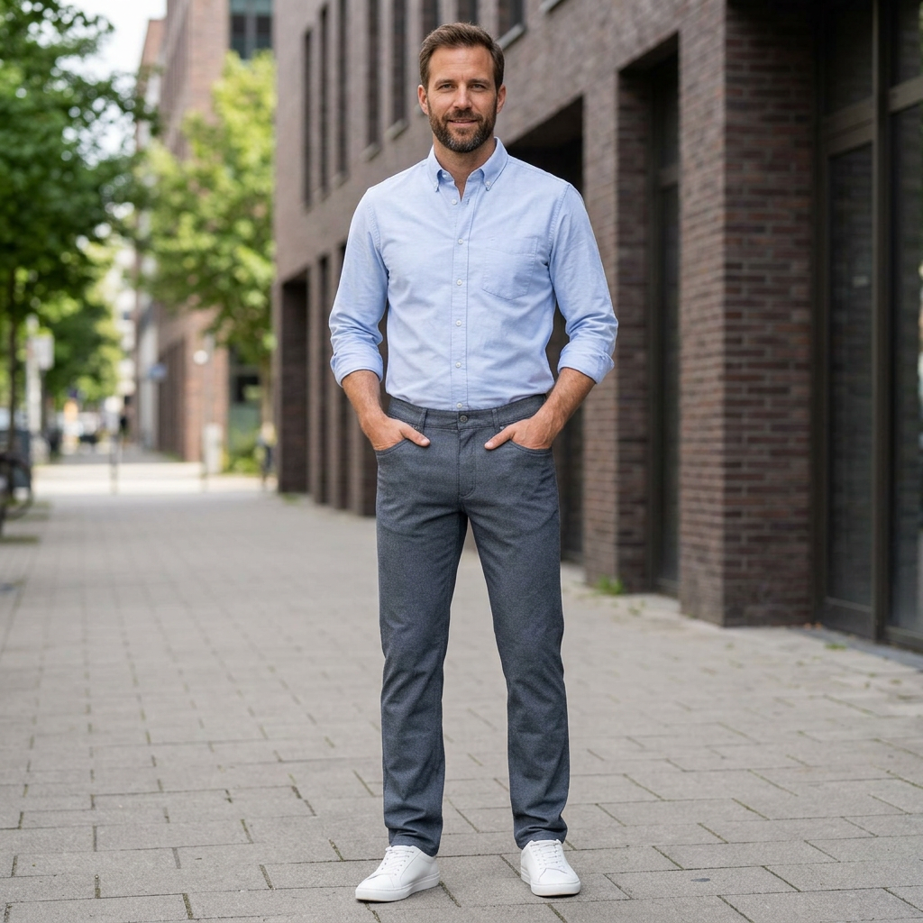 Pánske sivé nohavice wool look BRAX regular fit