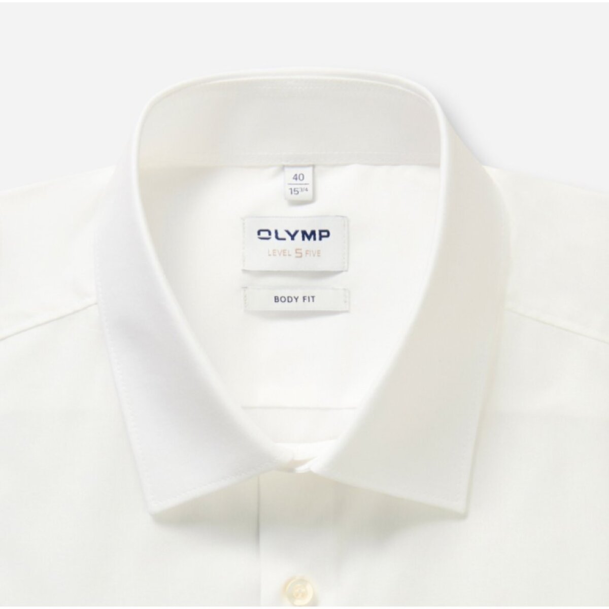 Pánska smotanová bavlnená košeľa OLYMP body fit predĺžený rukáv