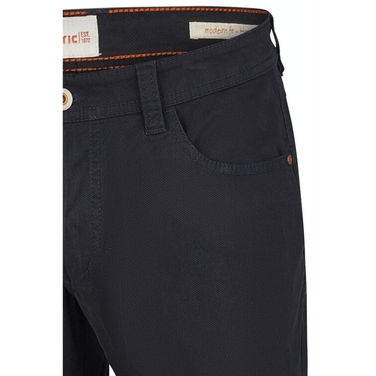 Pánske modré nohavice saténová bavlna HATTRIC modern fit