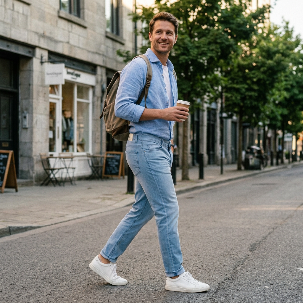 ALBERTO PIPE Tencel džínsy regular fit – svetlomodré