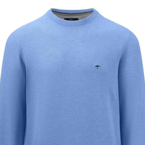 Pánsky svetlomodrý pulóver so štruktúrou FYNCH-HATTON