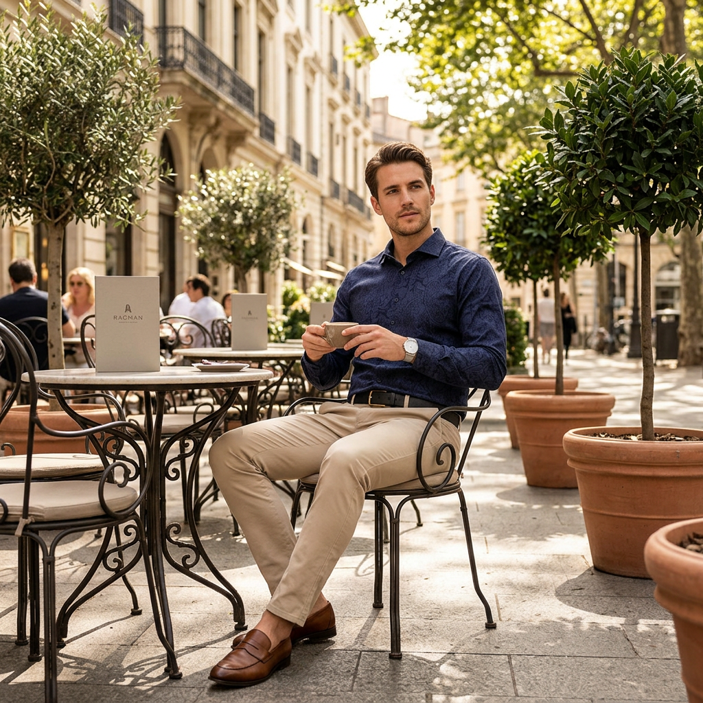 Pánska kvetovaná soft-knit košeľa RAGMAN regular fit