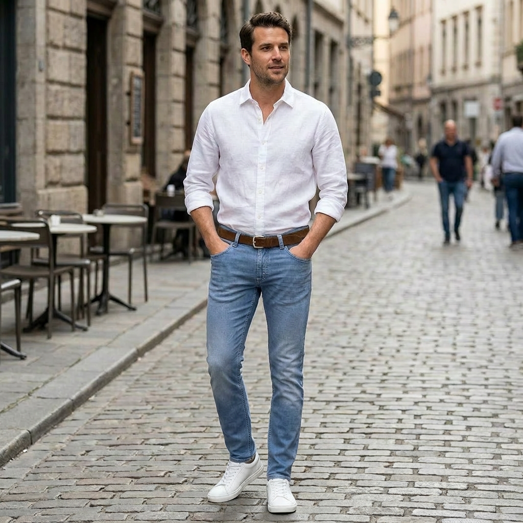 ALBERTO Pánske džínsy bavlna-tencel Regular Fit