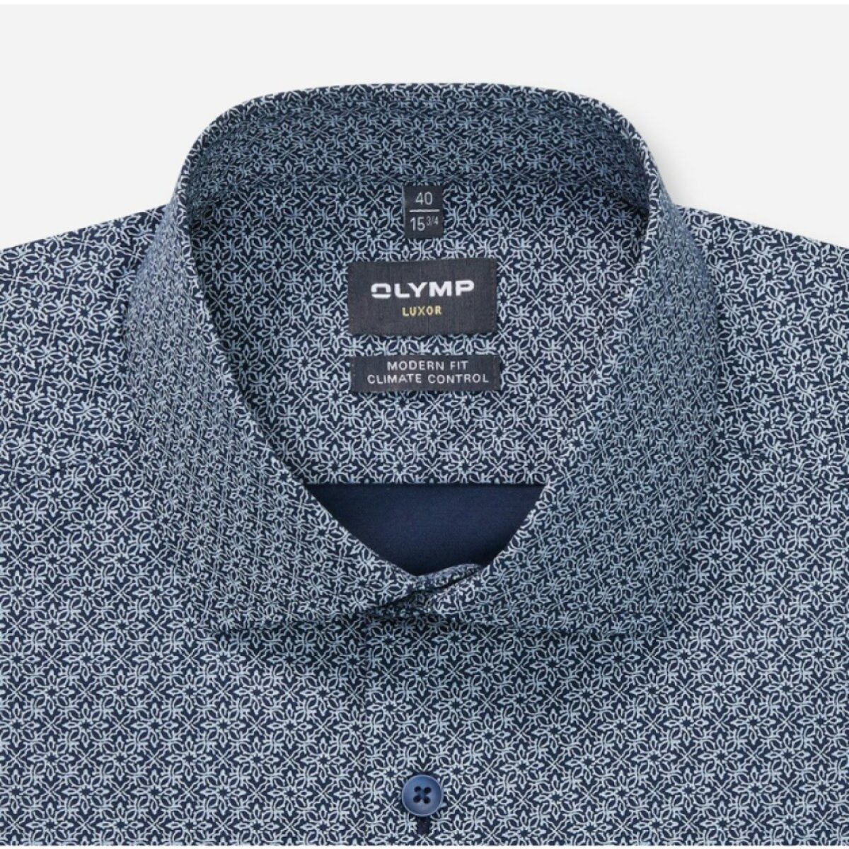 Pánska modrá košeľa Climate Control OLYMP modern fit predĺžený rukáv
