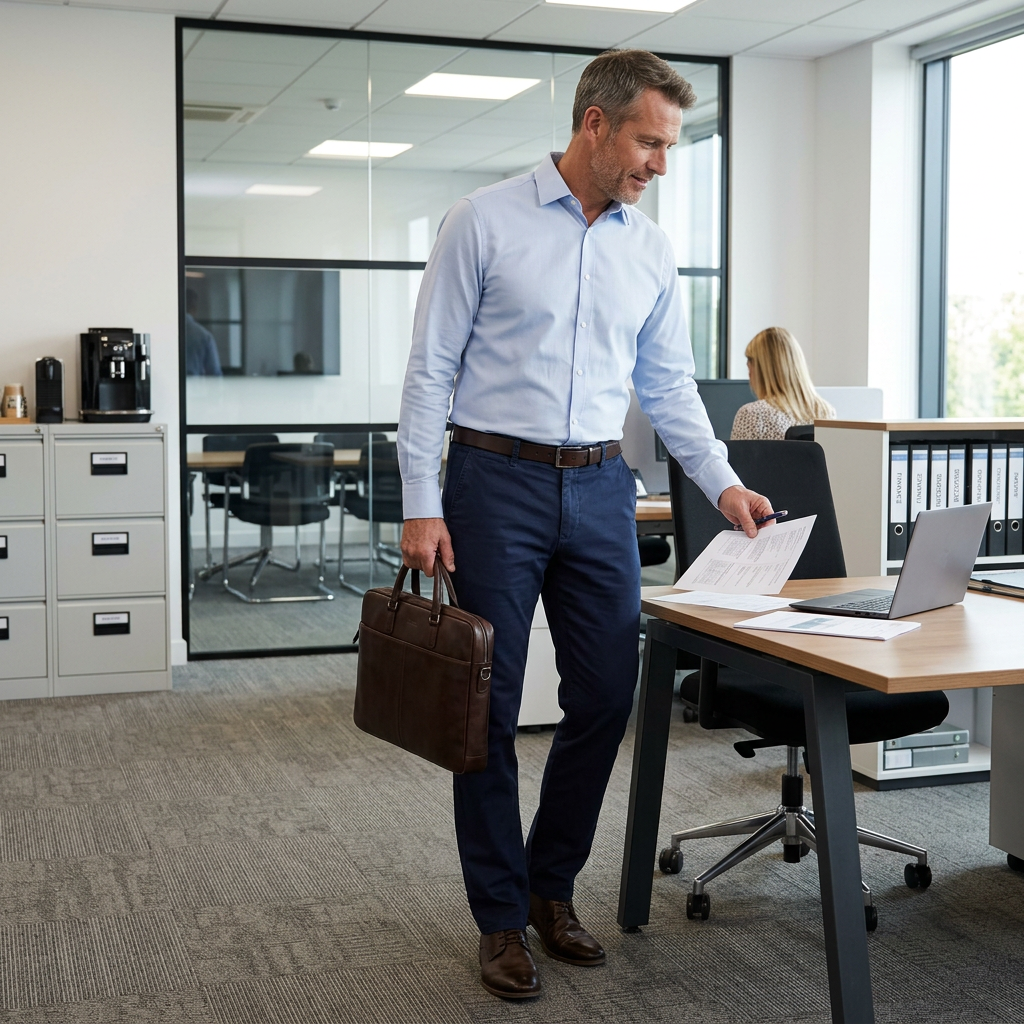 Pánske modré ultra-light bavlnené nohavice HATTRIC modern fit