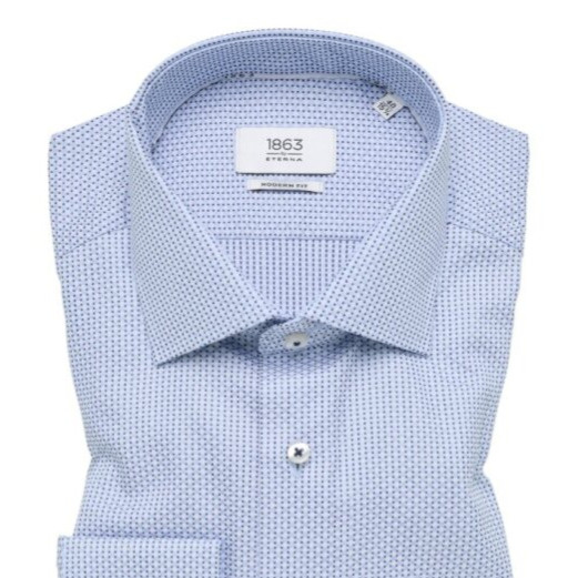 Pánska modrá košeľa so štruktúrou ETERNA modern fit