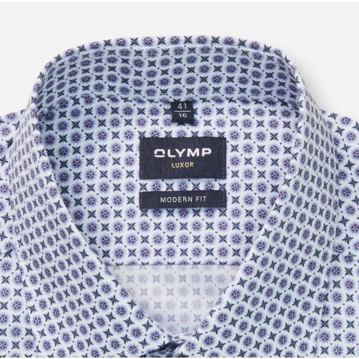 Pánska bavlnená košeľa Luxor s fialovou potlačou OLYMP modern fit