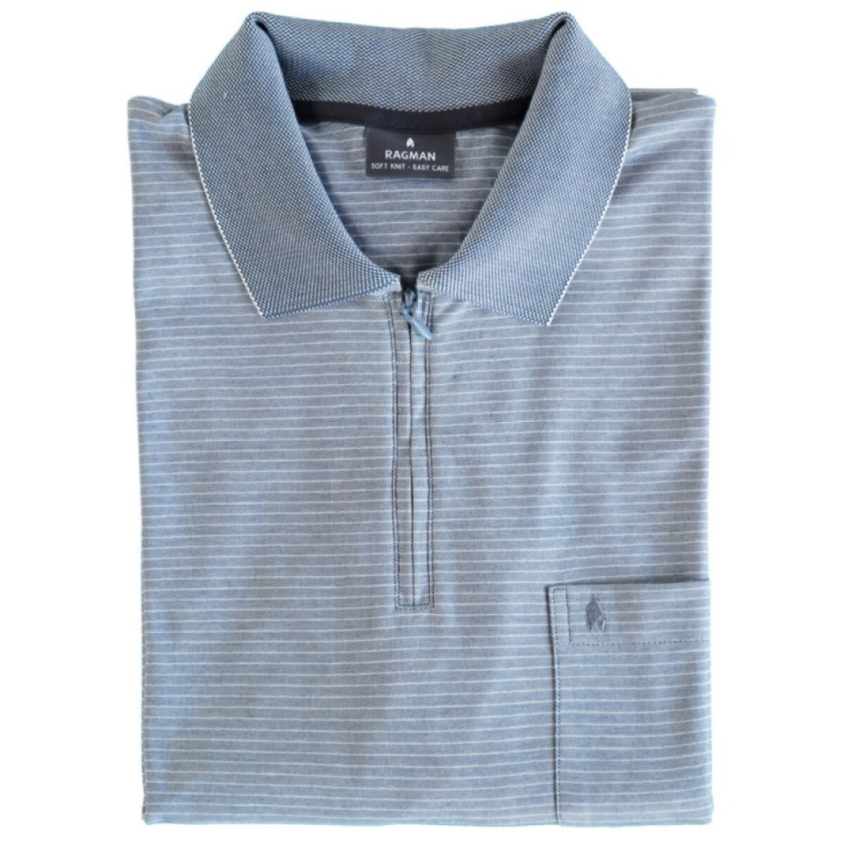 Pánska modrosivá softknit polokošeľa RAGMAN