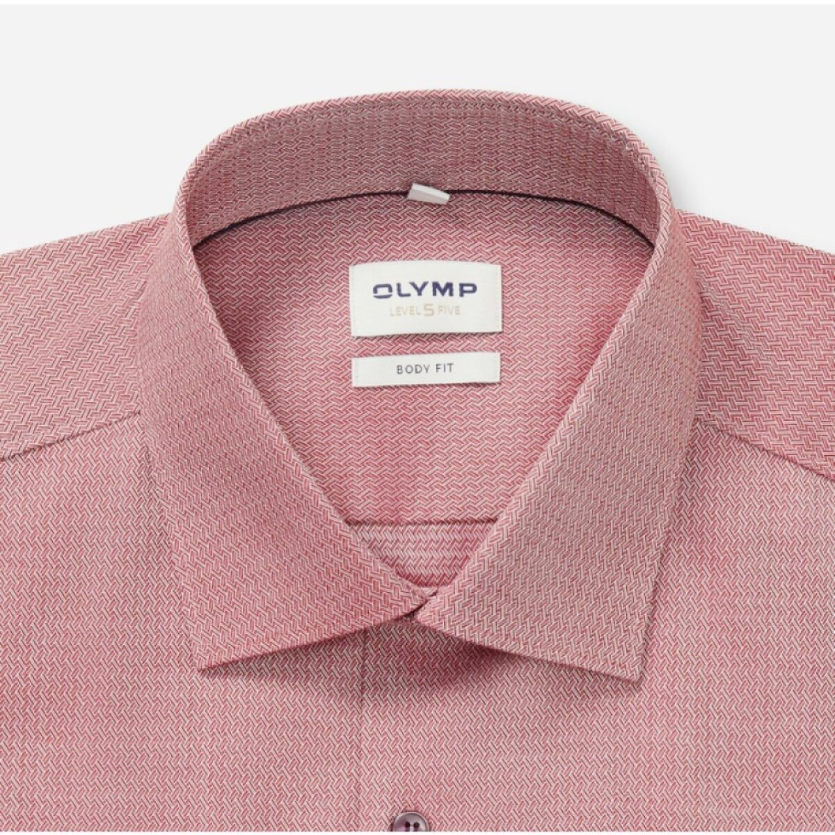 Pánska košeľa vo farbe chianti so štruktúrou OLYMP body fit