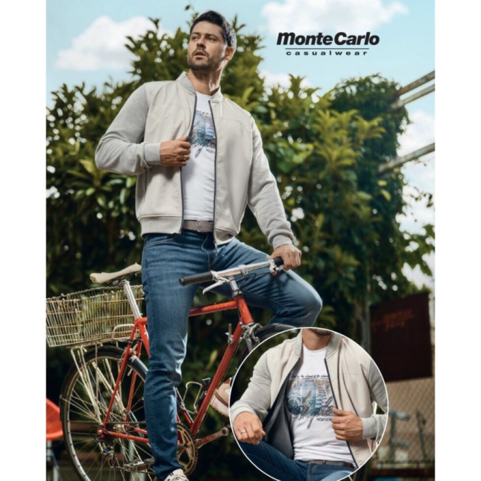 Pánsky béžový bundo-sveter MONTE CARLO