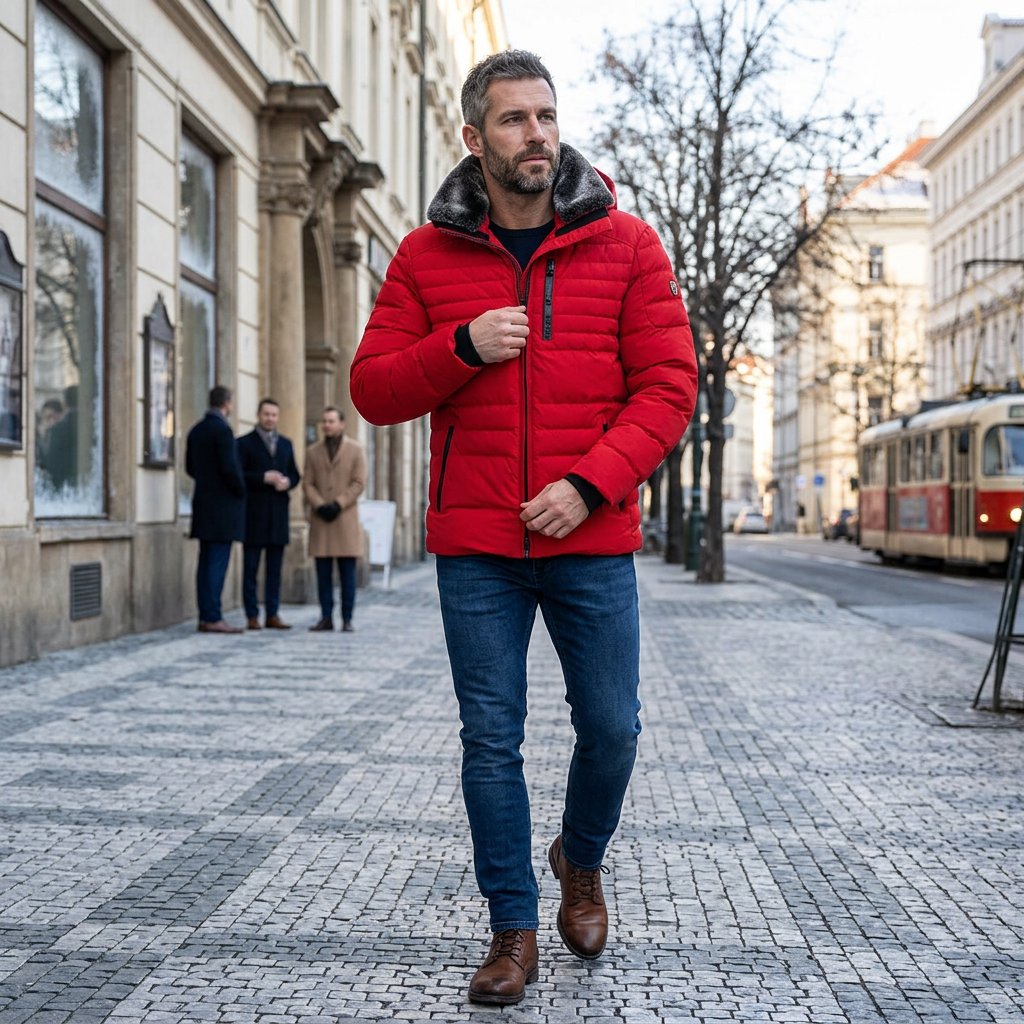 WELLENSTEYN Polar Men pánska červená bunda