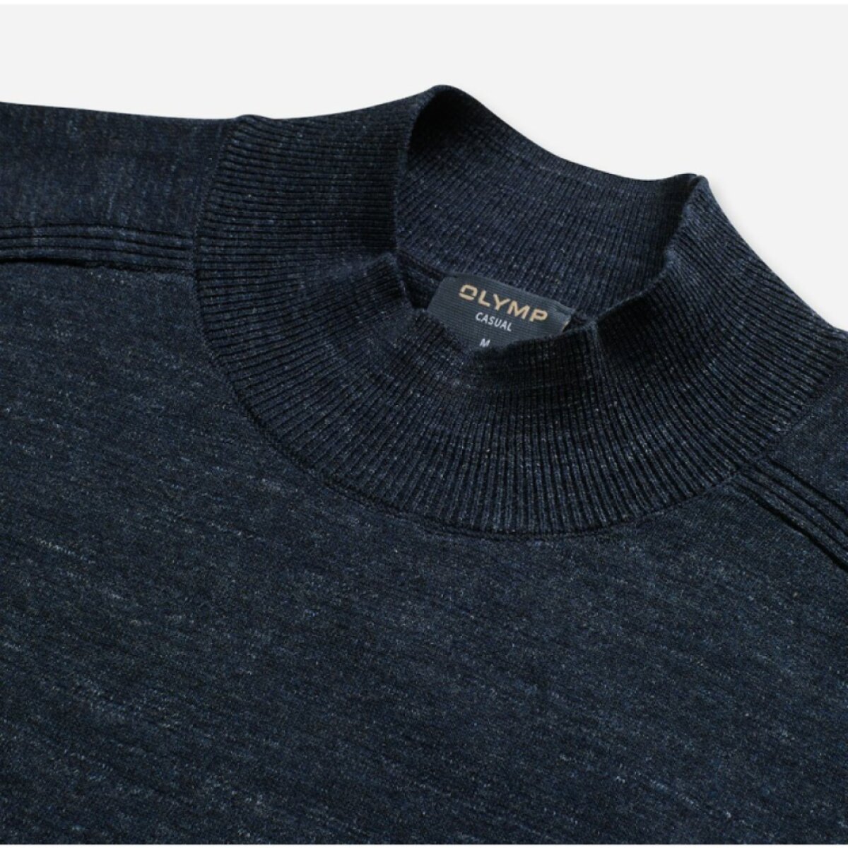 Pánsky bavlnený tmavomodrý polorolák OLYMP