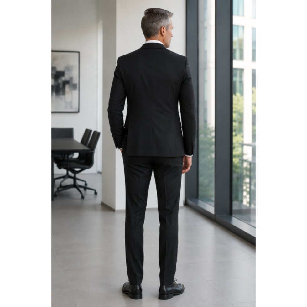 Pánsky čierny oblek easywool DIGEL modern fit