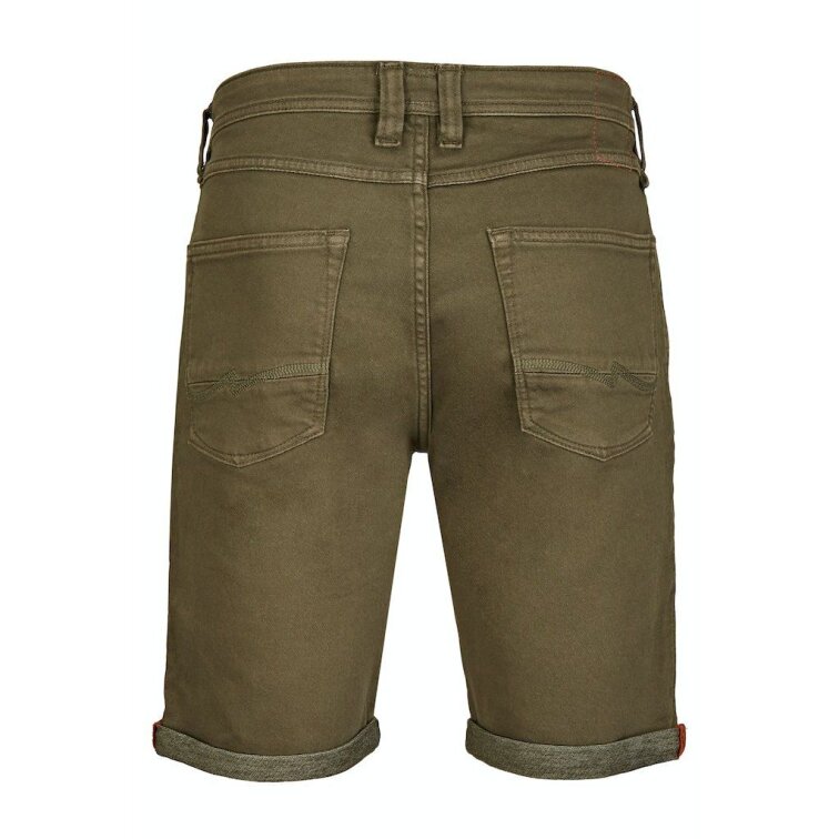 Pánske kaki elastické Jogg denim bermudy HATTRIC