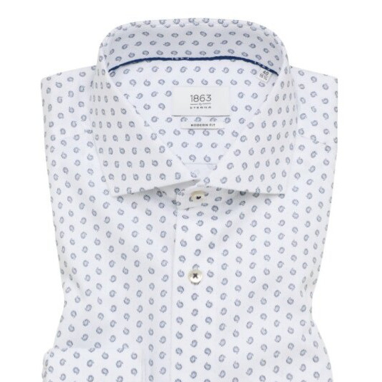 Pánska biela košeľa s potlačou ETERNA modern fit