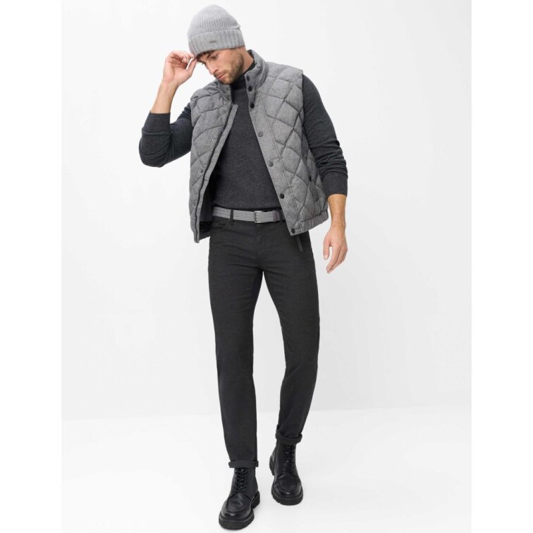 BRAX Cadiz pánske nohavice Regular Fit – antracitové Woolook