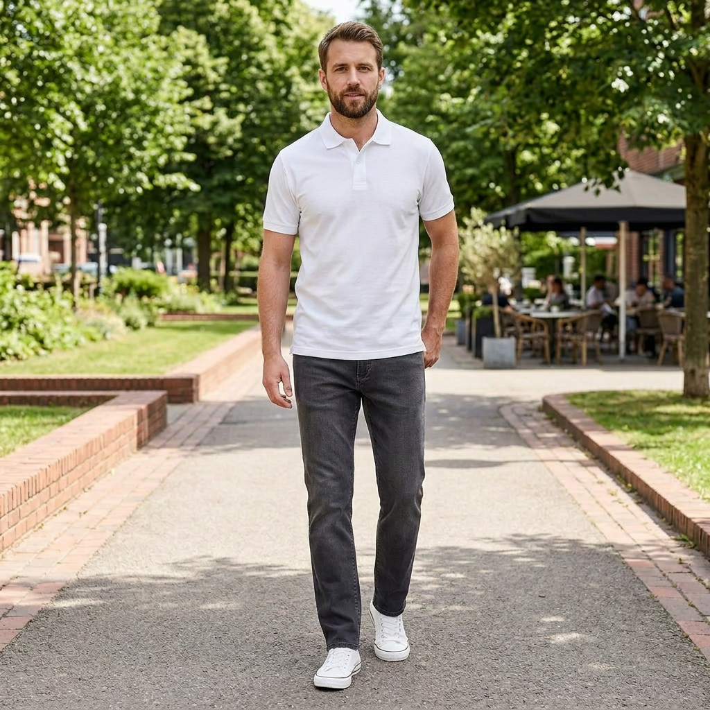 Pánske Premium tencel antracitové džínsy ALBERTO regular fit
